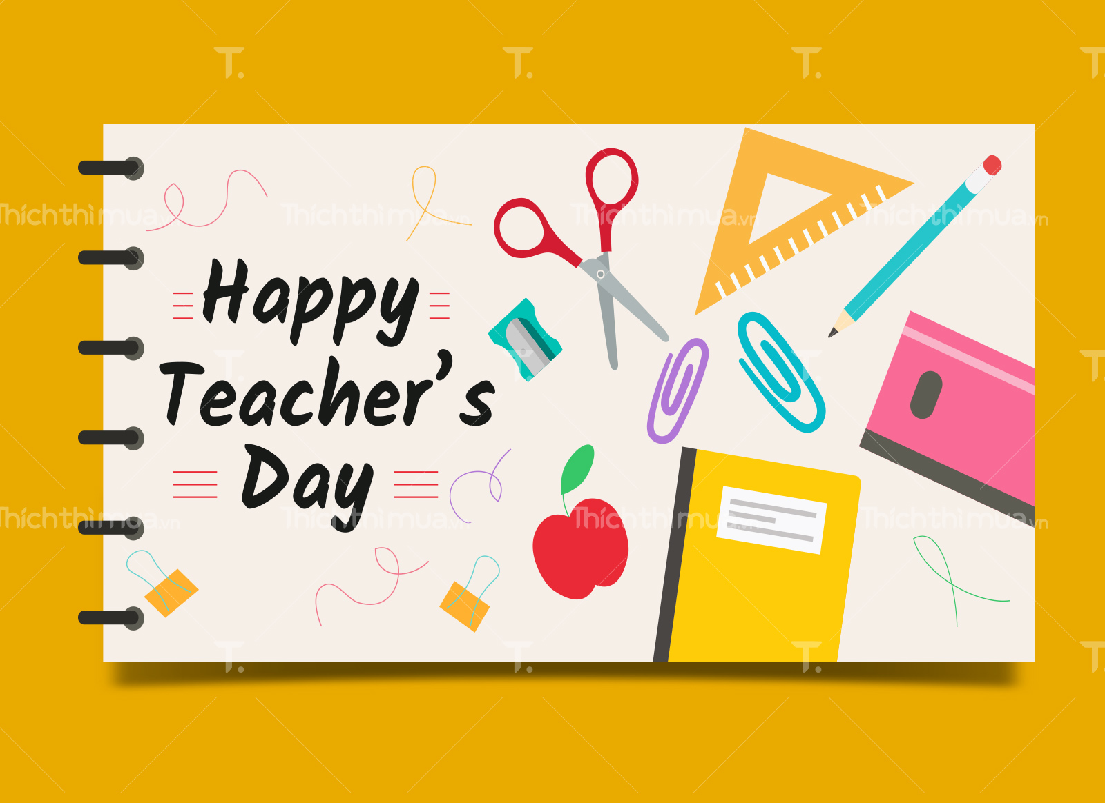 Banner Chúc Mừng Ngày Nhà Giáo thiết kế màu kem tươi tắn