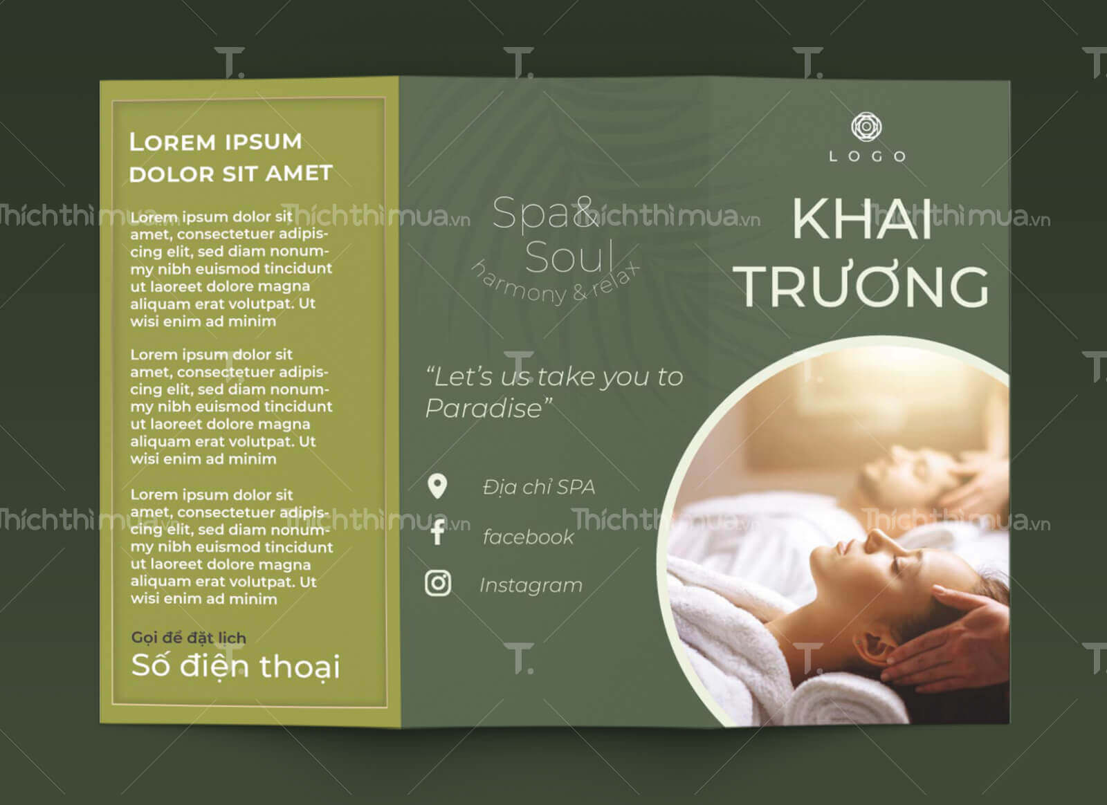 Tờ gấp 3 giảm giá nhân dịp khai trương spa